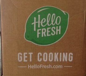 box from Hello Fresh containing three meals