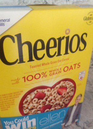 box of Cheerios breakfast cereal