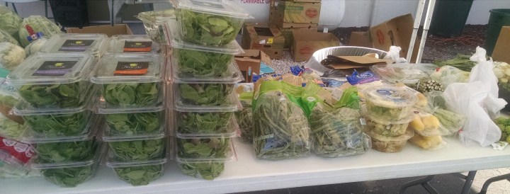 fresh vegetables at the food pantry