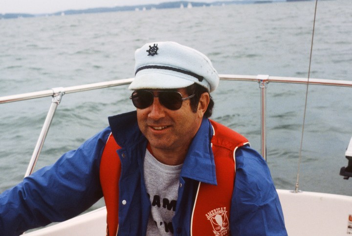 guest author enjoying a cruise complete with sailor hats and shades