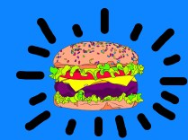 drawing of a stylized hamburger