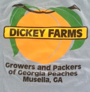 tee-shirt for Dickey Farms, Growers and Shippers of Georgia Peaches Musella, GA