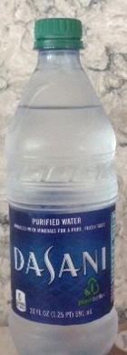 a bottle of Dasani brand water