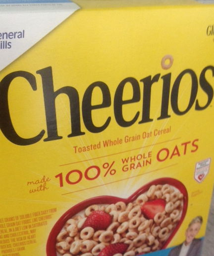 box of Cheerios breakfast cereal