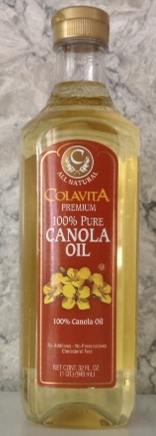 bottle of Colavita canola oil