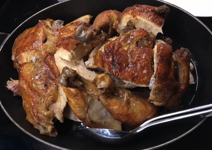 photo of a delicious plate of roasted chicken