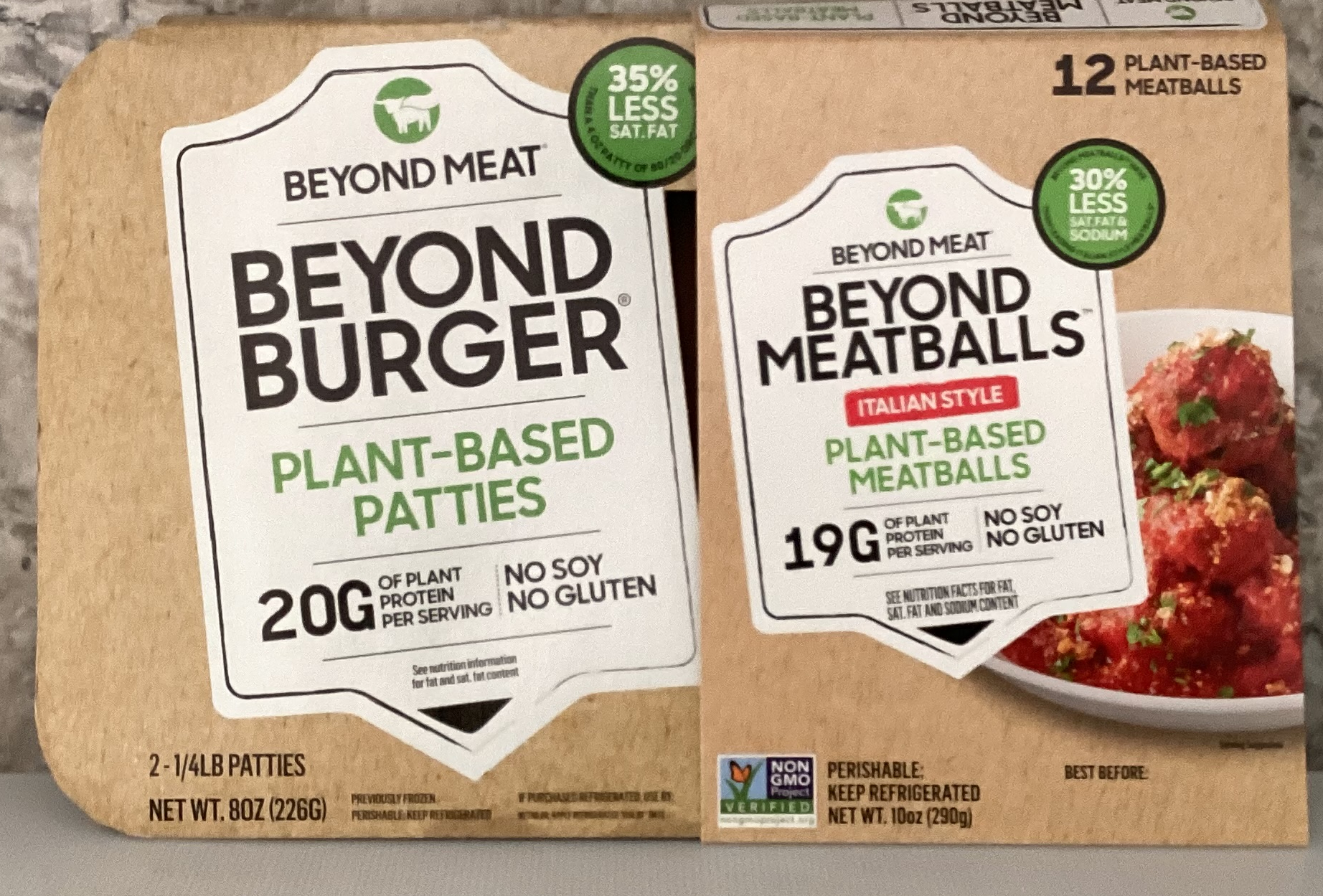 packages of Beyond Burger and Beyond Meatballs