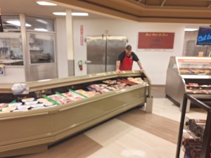 Photo of a supermarket butcher shop